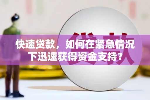 秀水快速贷款，如何在紧急情况下迅速获得资金支持？