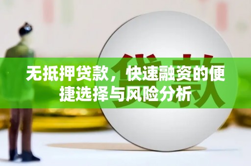 秀水无抵押贷款，快速融资的便捷选择与风险分析
