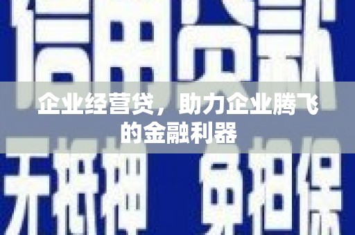 秀水企业经营贷，助力企业腾飞的金融利器