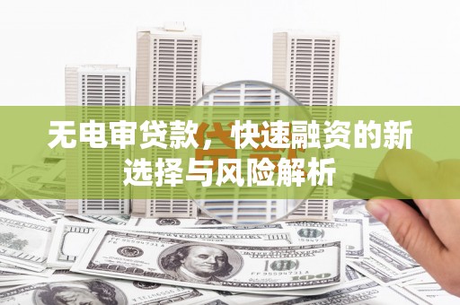 秀水无电审贷款，快速融资的新选择与风险解析