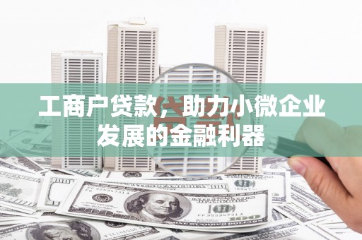 秀水工商户贷款，助力小微企业发展的金融利器