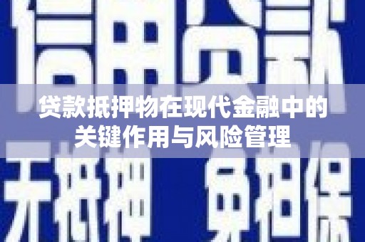 秀水贷款抵押物在现代金融中的关键作用与风险管理