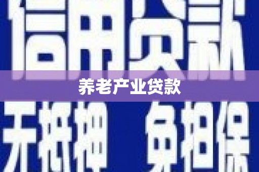 秀水养老产业贷款